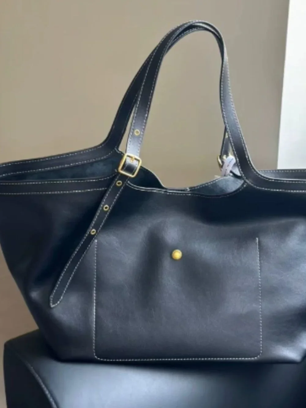 Black Work Tote Bag Women Large Handbag